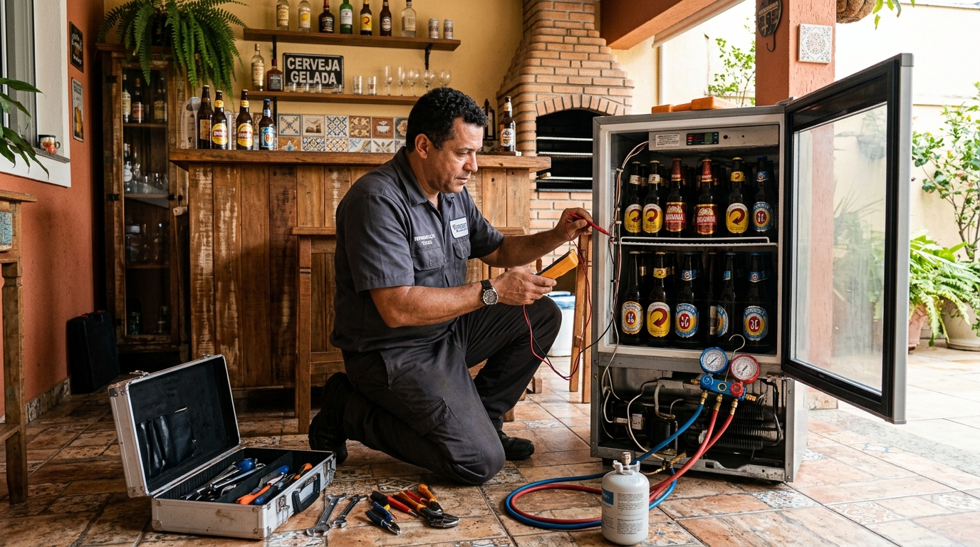 Aplicação de gás refrigerante em cervejeira atendida em Osasco‑SP